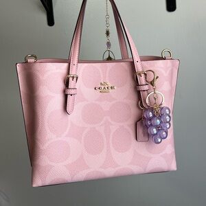 Purple Beaded Grape Keychain